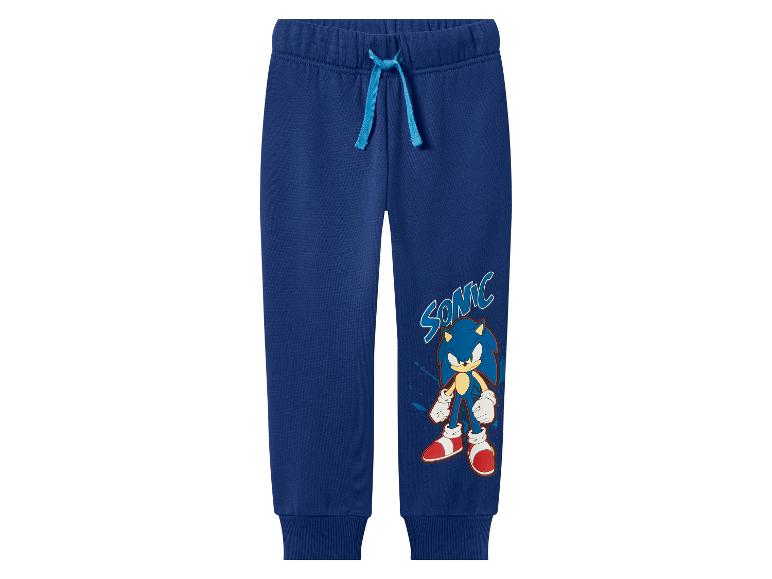 Modré dětské tepláky s potiskem Sonic the Hedgehog