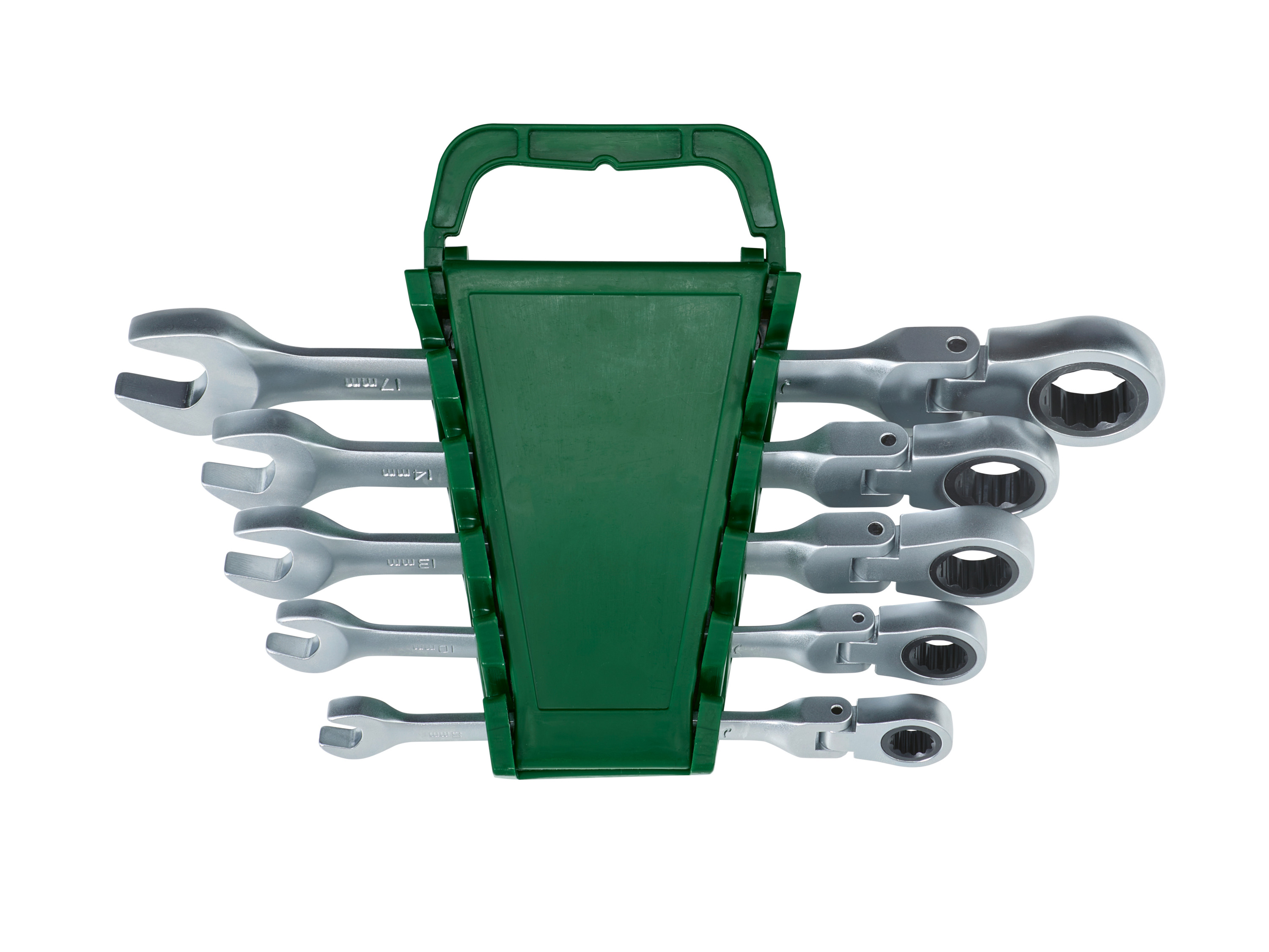 Parkside® Sada otevřených a očkových klíčů s ráčnou, 5dílná / 6dílná (sada klíčů s kloubovou ráčnou, 5dílná)