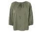 Olivově zelená blůzka s 3/4 rukávy, vyšívaná, boho styl.