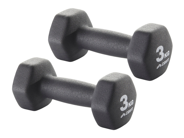  Zobrazit na celou obrazovku CRIVIT Sada činek, 2 x 3 kg / 2 x 4 kg - Obrázek 2
