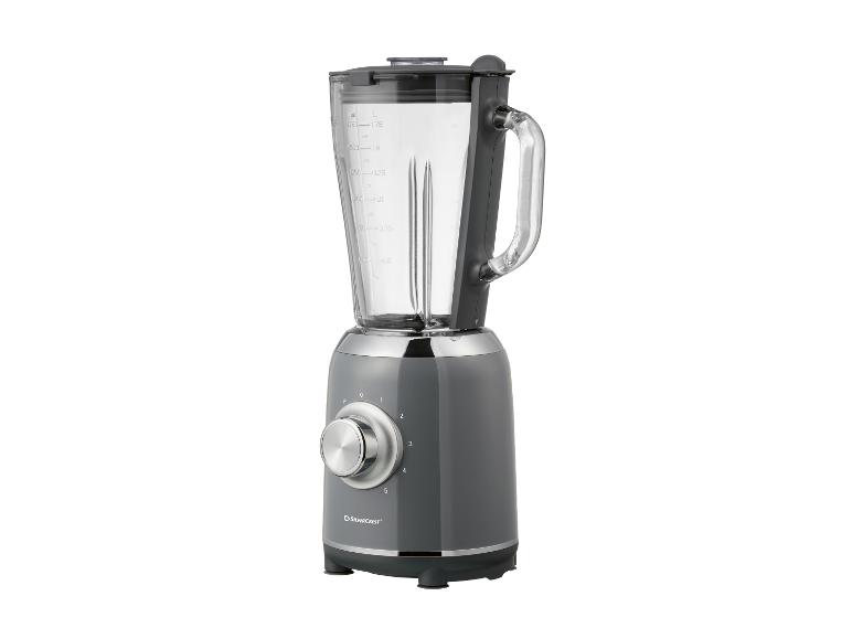 Šedý mixér SilverCrest s 5 stupni rychlosti.
