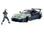 Modré Mazda RX-7 s křídlem a figurka Naruto.