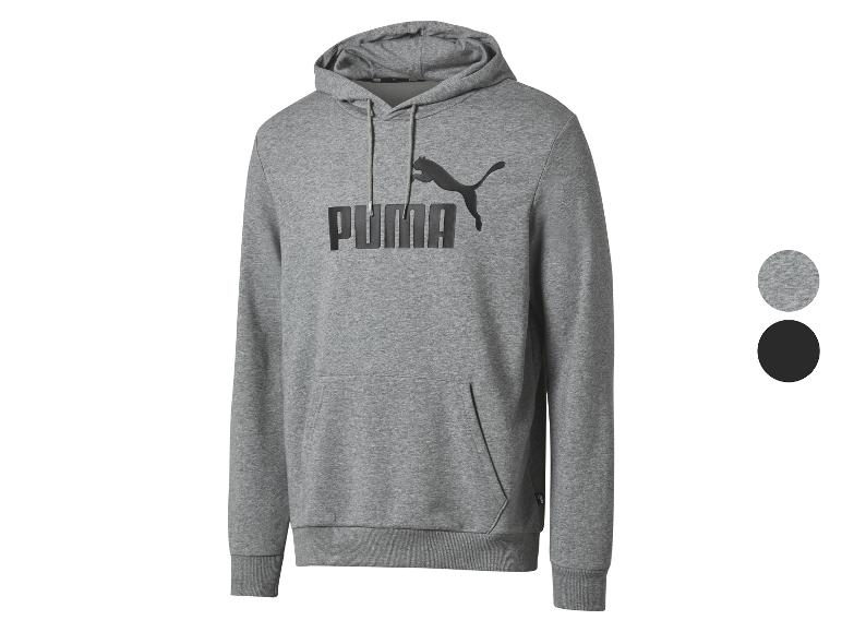 Šedá a černá Puma mikina s kapucí.