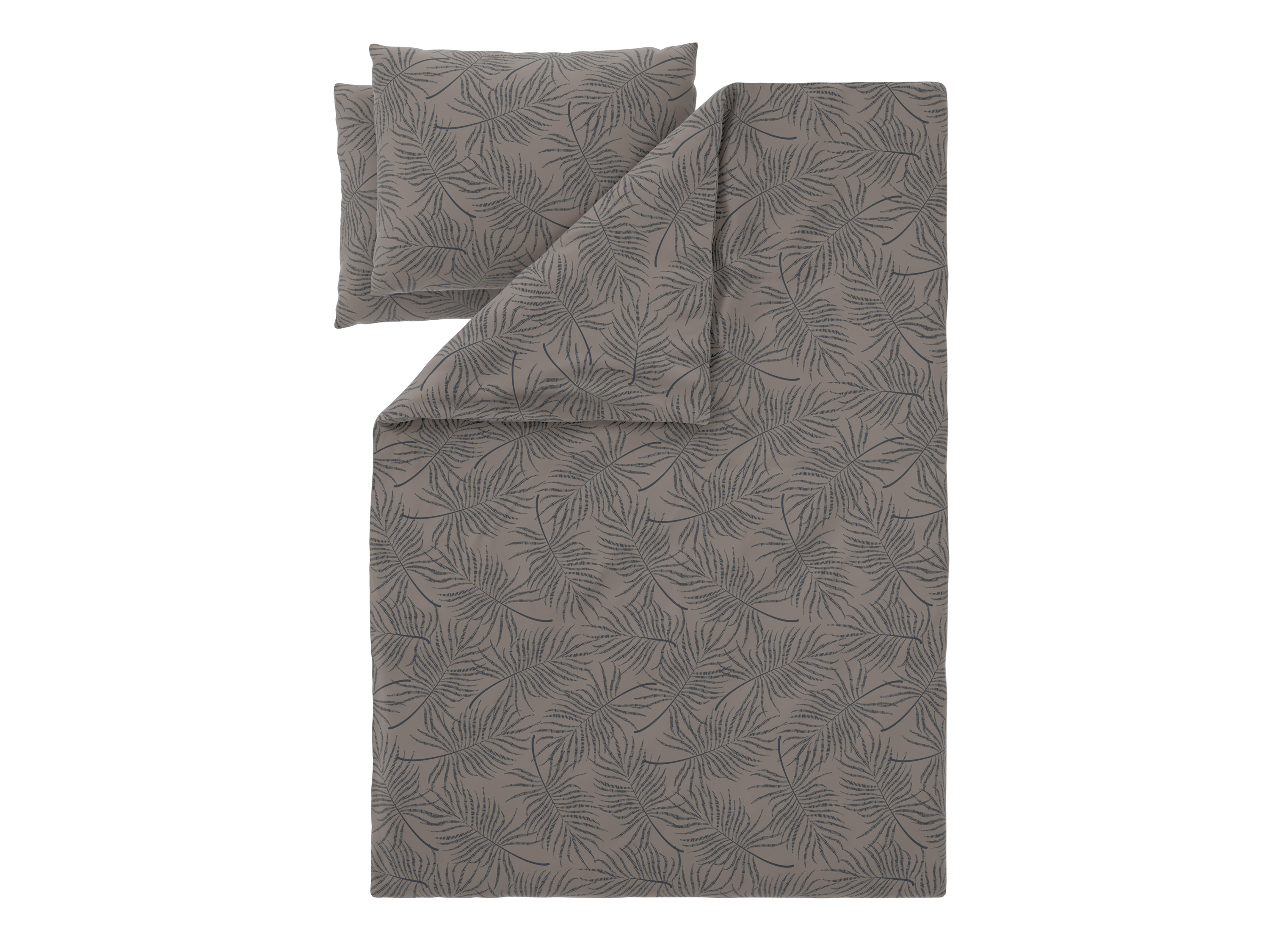 Livarno® Ložní povlečení z mikrovláknitého saténu, 220 x 240 cm, 70 x 90 cm (palmové listy)