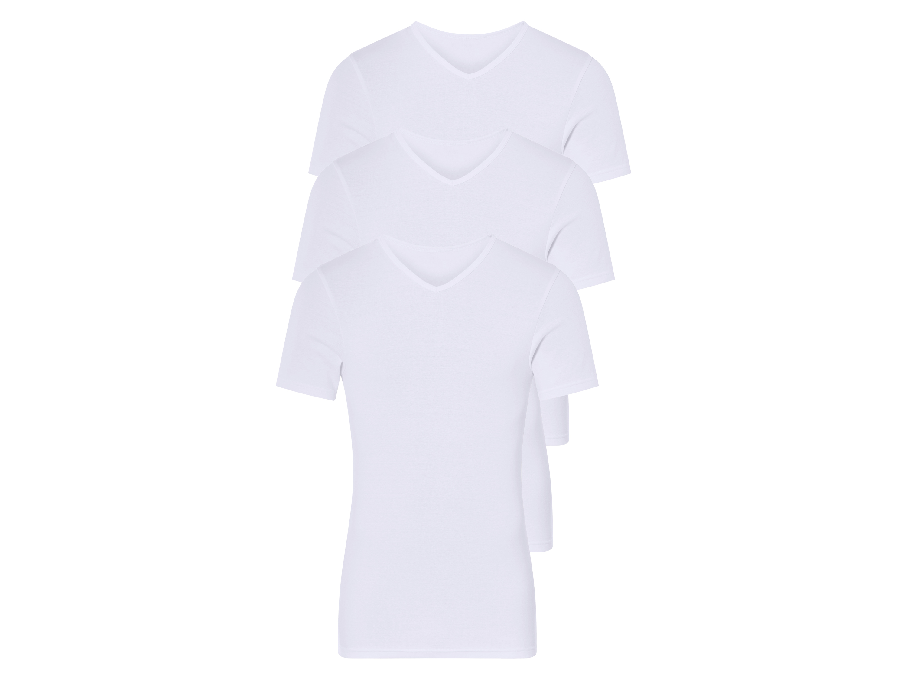 Livergy® Pánské spodní triko, 3 kusy (bílá / výstřih do V, 7/Xl)