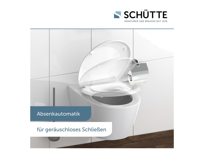 Toaletní sedátko s funkcí tichého zavírání od Schütte.