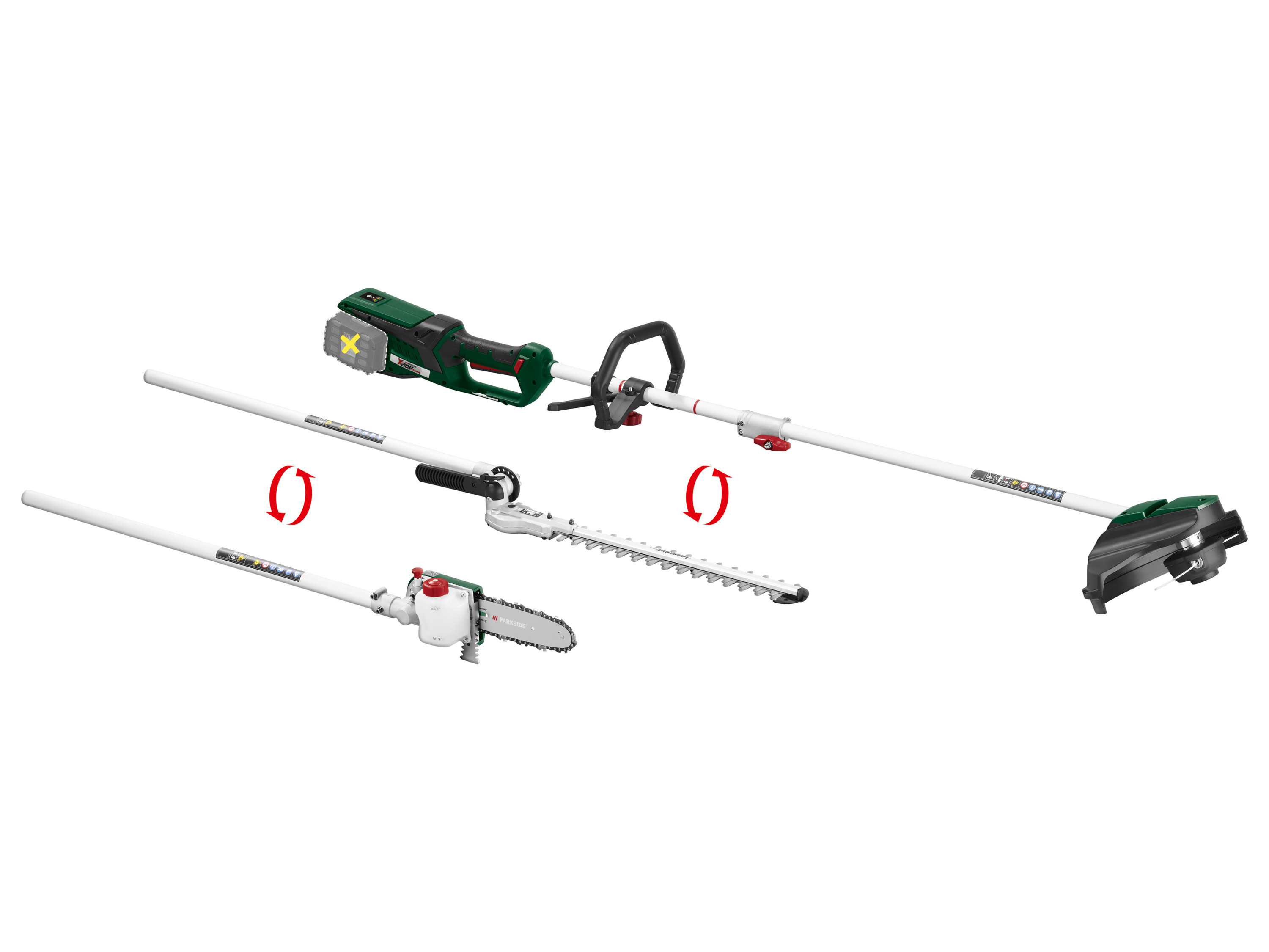 Parkside® Aku zahradní kombinované nářadí 4 v 1 Pgkga 40-Li B2 – bez akumulátoru a nabíječky