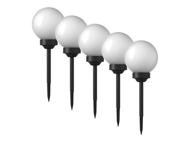 LIVARNO home Sada solárních LED kulatých svítidel, Ø 20 cm, 5dílná, bílá