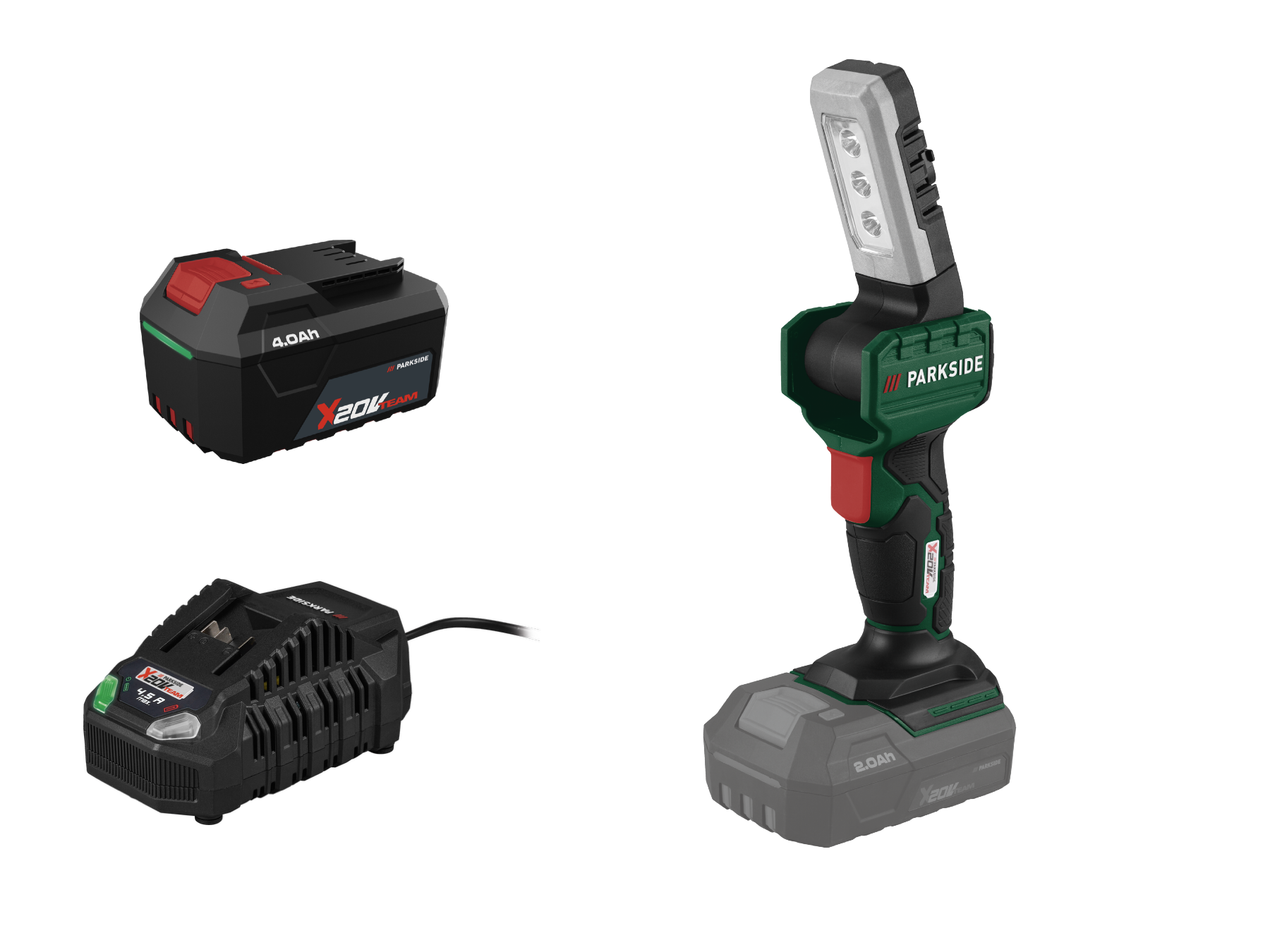 Parkside® Aku ruční LED reflektor Plhla 20-Li C1, 4 Ah