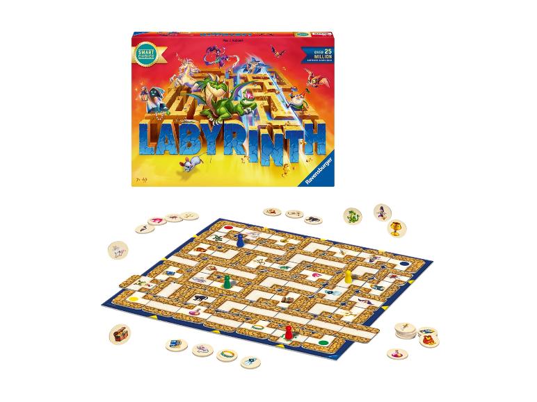 Desková hra Ravensburger Labyrinth s krabicí a hrací deskou s žetony