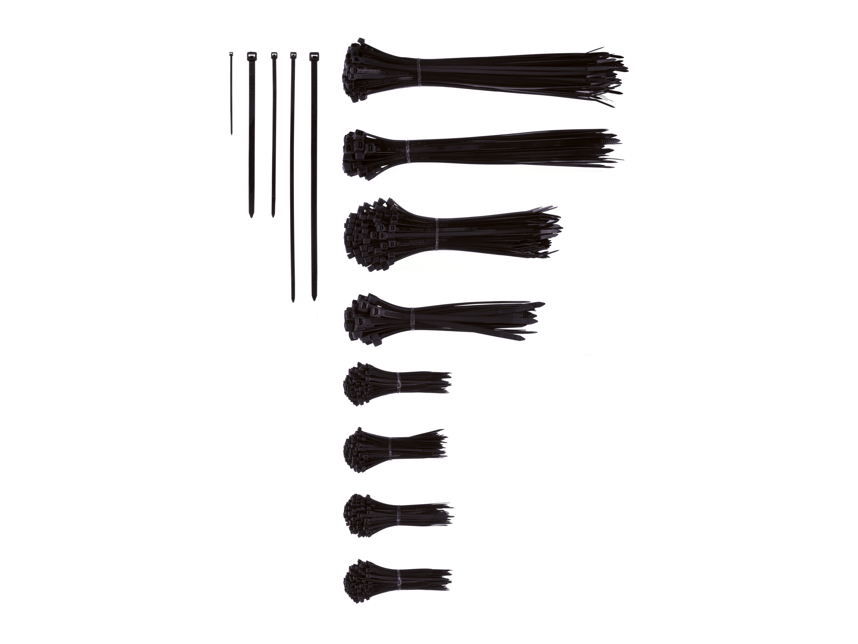 Parkside® Sada vázacích pásků na kabely, 1000dílná (černá)