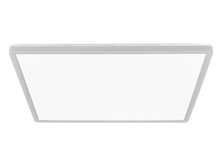 Bílé čtvercové LED stropní svítidlo.