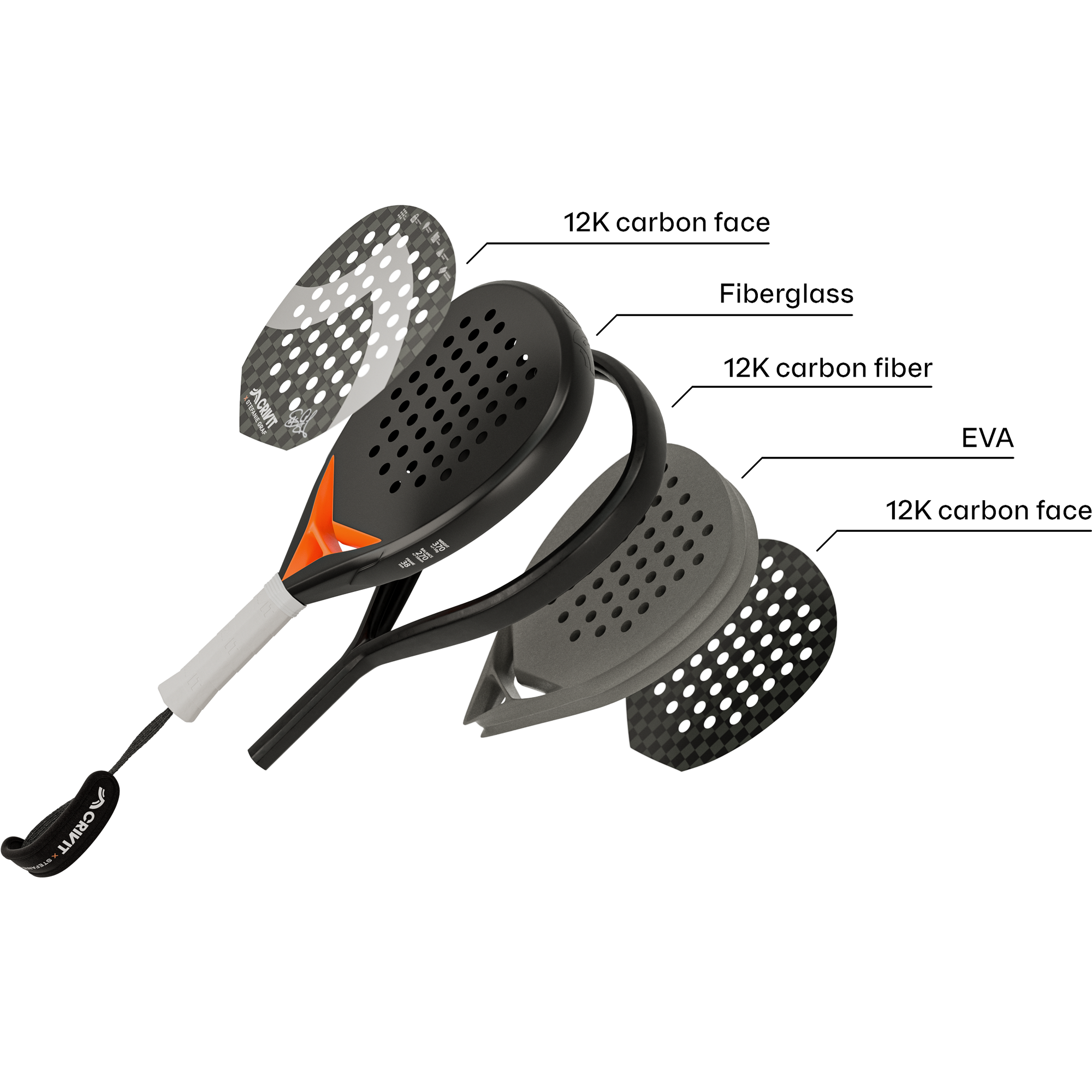 CRIVIT Padelová raketa 12K Carbon SG PRO - 5
