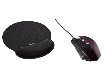 SILVERCREST® Ergonomická podložka pod myš / Kabelová herní myš