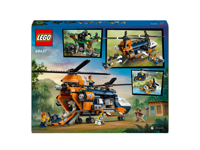 Lego City sada s velkým vrtulníkem, gorilami a lodí.