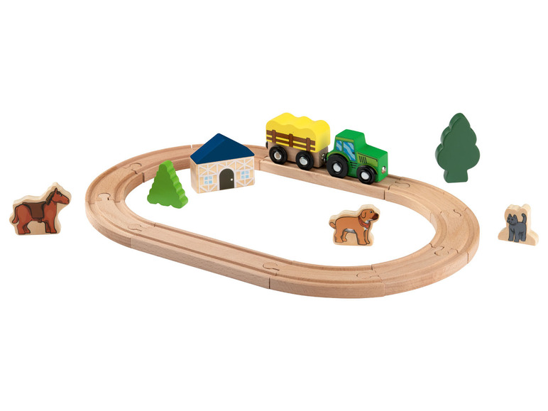  Zobrazit na celou obrazovku Playtive Dřevěná železniční sada, 18dílná - Obrázek 5