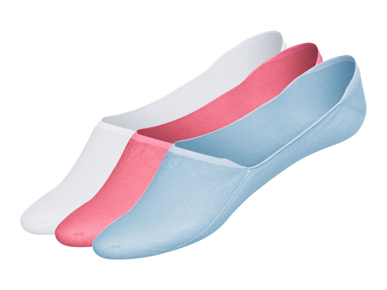 esmara® Dámské / Pánské bezešvé nízké ponožky, 3 páry (39/42, modrá/růžová/bílá, Low-Cut)