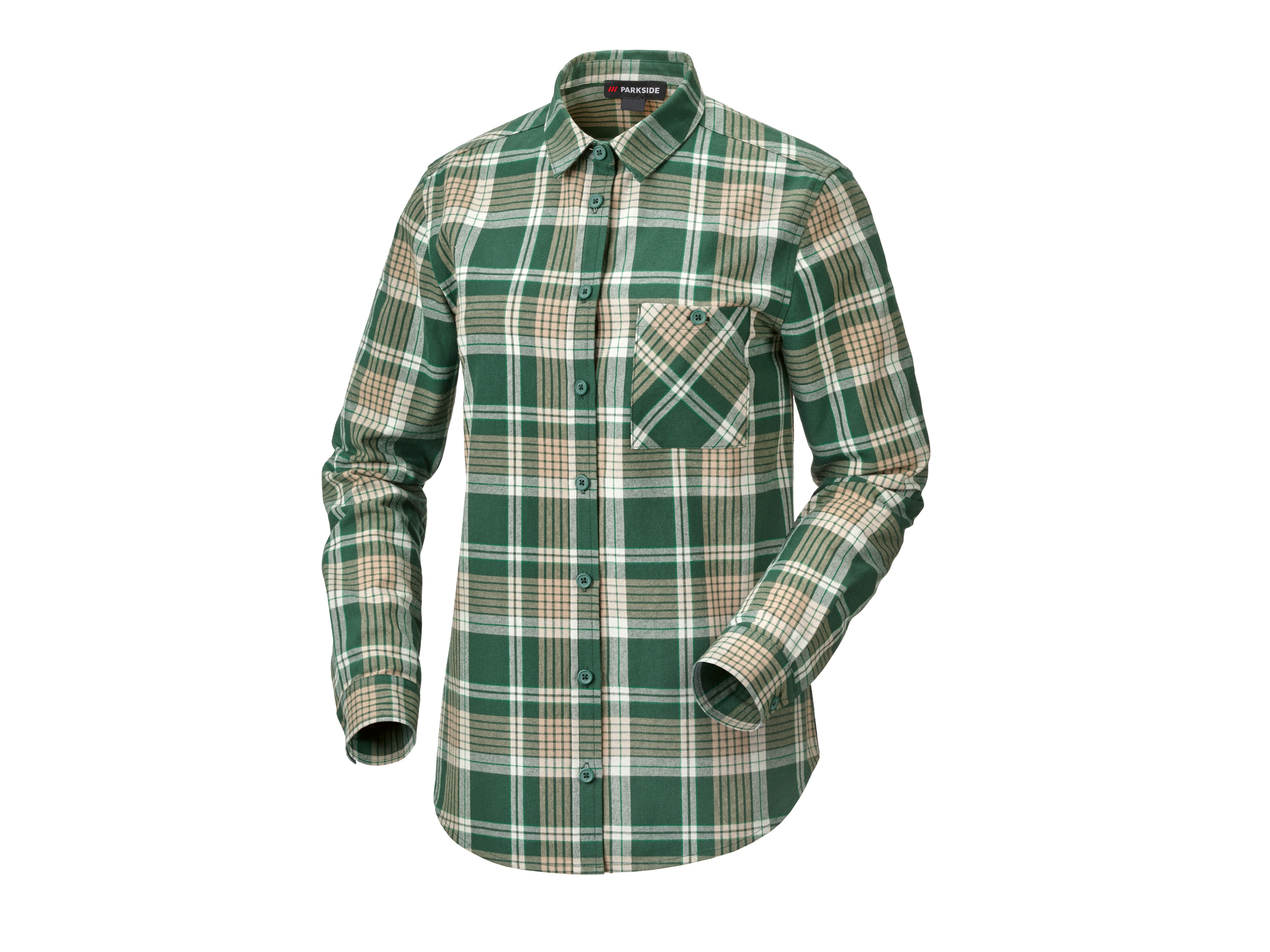 Parkside® Dámská flanelová košile (zelená/béžová/bílá, 44)