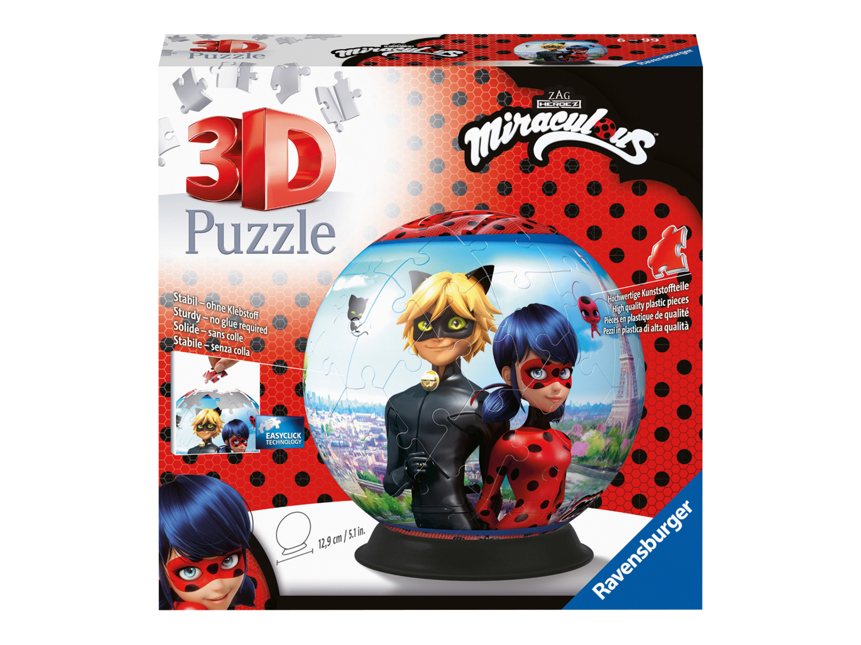 RAVENSBURGER Puzzleball Kouzelná Beruška a Černý kocour 72 dílků