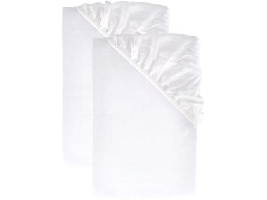 Sada perkálových napínacích prostěradel, 90-100 x 200 cm, bílá, 2dílná