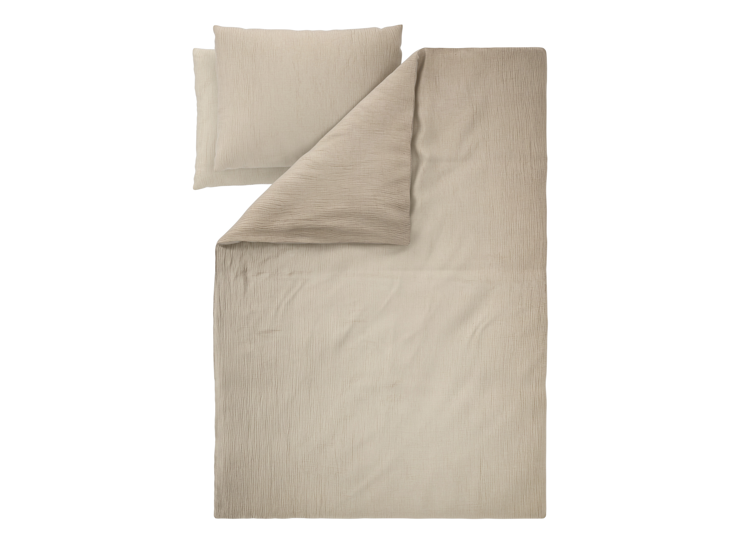 Livarno® Mušelínové ložní povlečení, 200 x 220 cm, 70 x 90 cm (béžová)