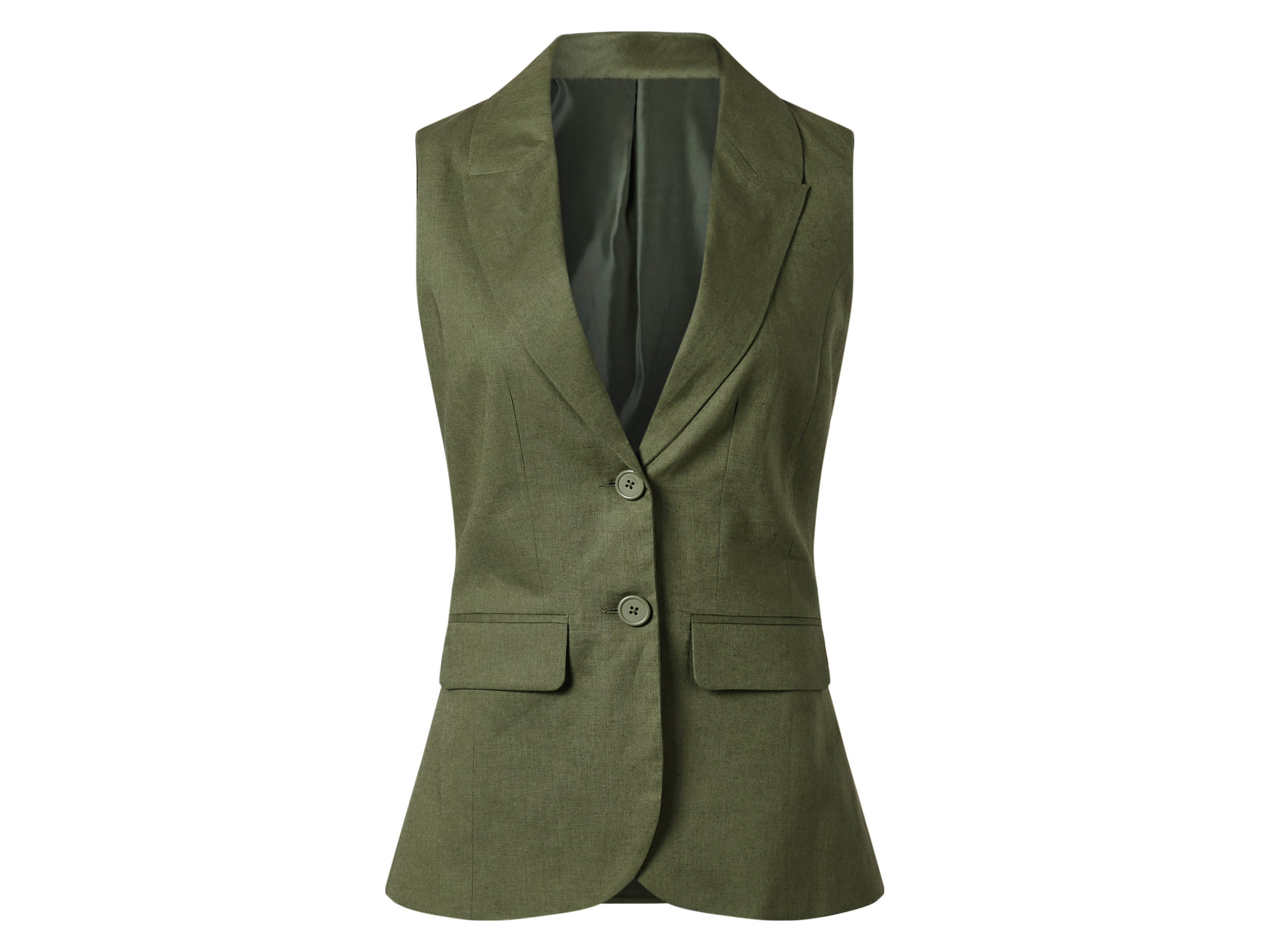 esmara® Dámská vesta s podílem lnu (zelená, 44)