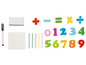 Magnetické čísla, matematické symboly a příslušenství pro tabuli.