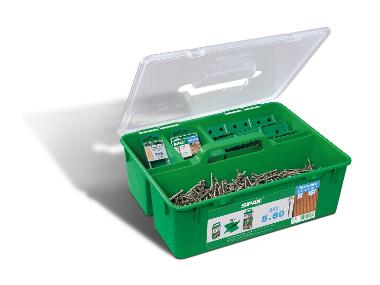 SPAX Profesionální sada pro stavbu teras GREEN Box, pro terasy o rozloze 25 - 28m².