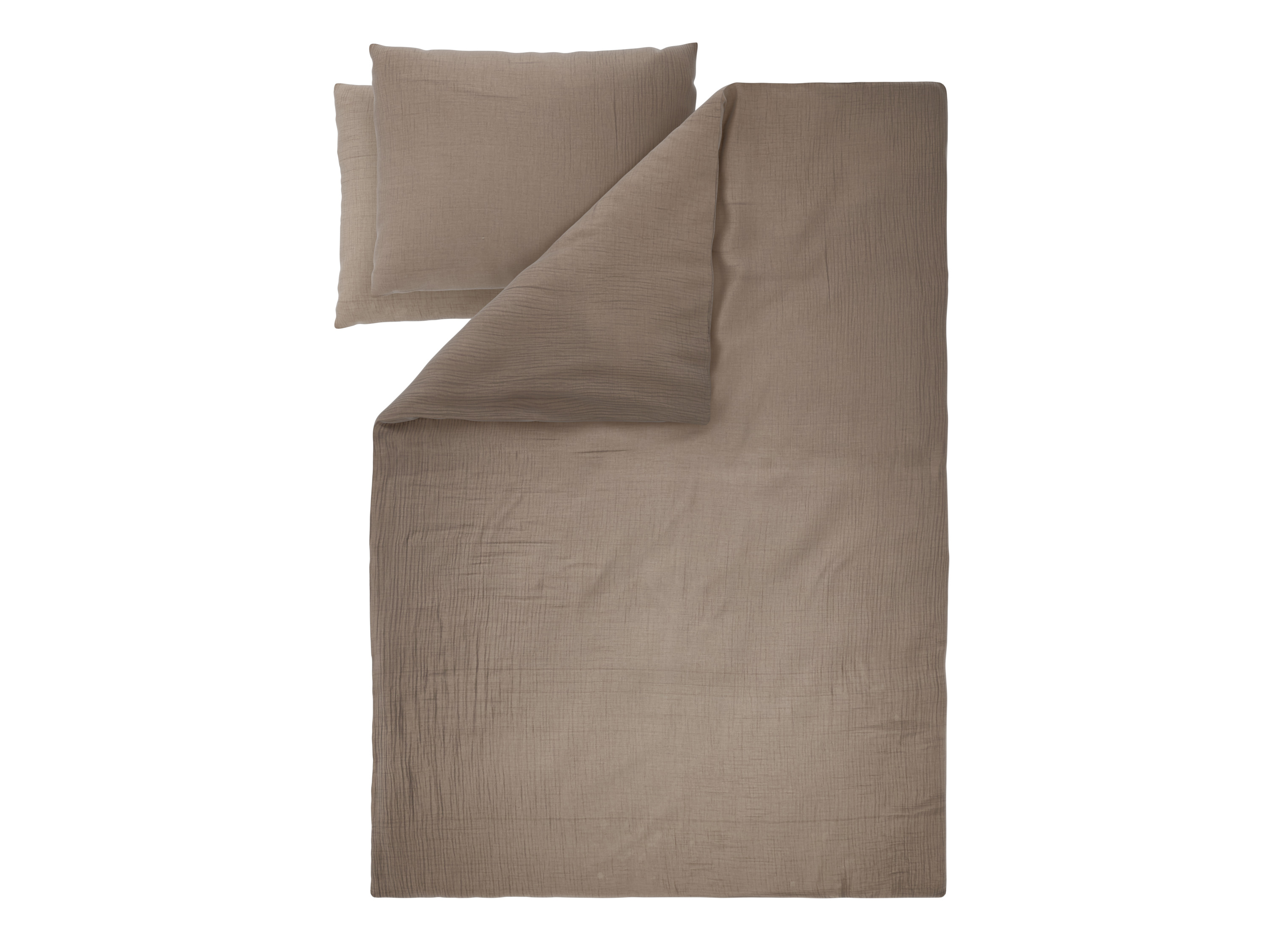 Livarno® Mušelínové ložní povlečení, 240 x 220 cm, 70 x 90 cm (hnědá)