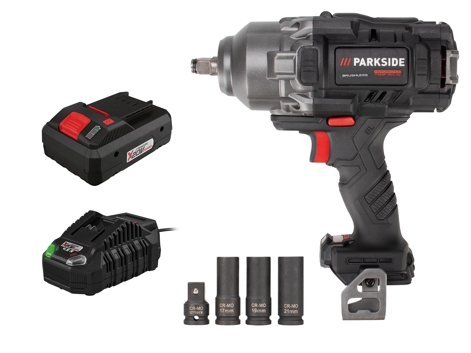 PARKSIDE PERFORMANCE® Aku rázový utahovák PASSP 20-Li A2, Smart 4 Ah