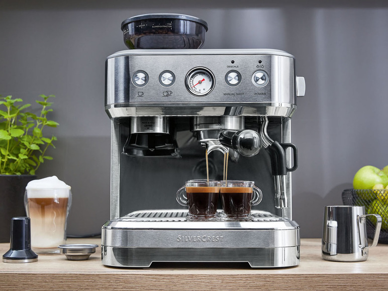  Zobrazit na celou obrazovku SILVERCREST® KITCHEN TOOLS Profesionální espresso kávovar s integrovaným mlýnkem SSMP 1770 A2 - Obrázek 2