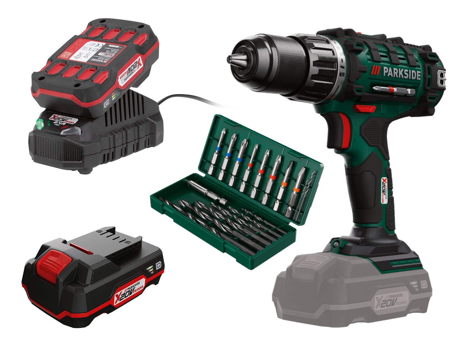 PARKSIDE®  Aku vrtací šroubovák PABS 20-Li E6, 2x 2 Ah
