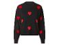 Černý svetr s červenými srdíčky