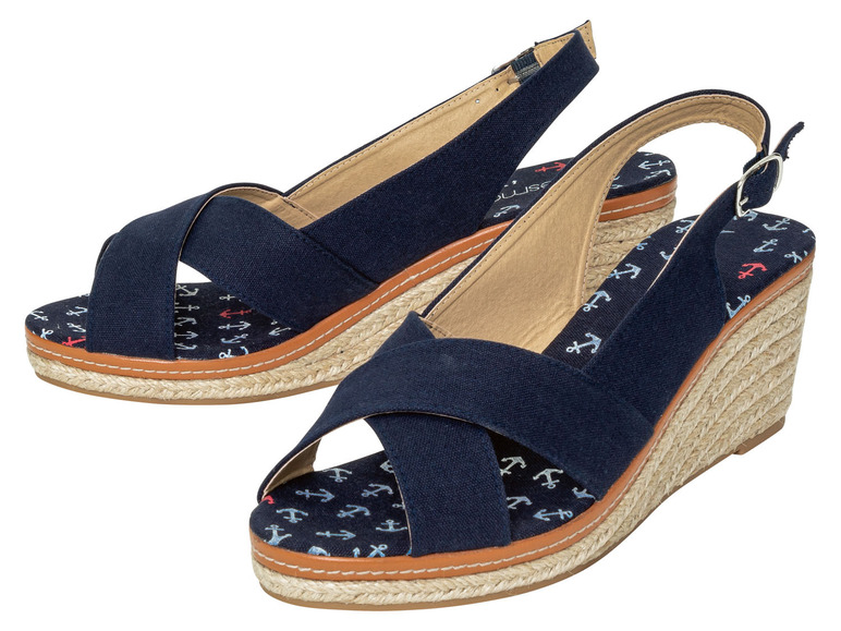 esmara Dámské sandály na klínku (40, námořnická modrá)