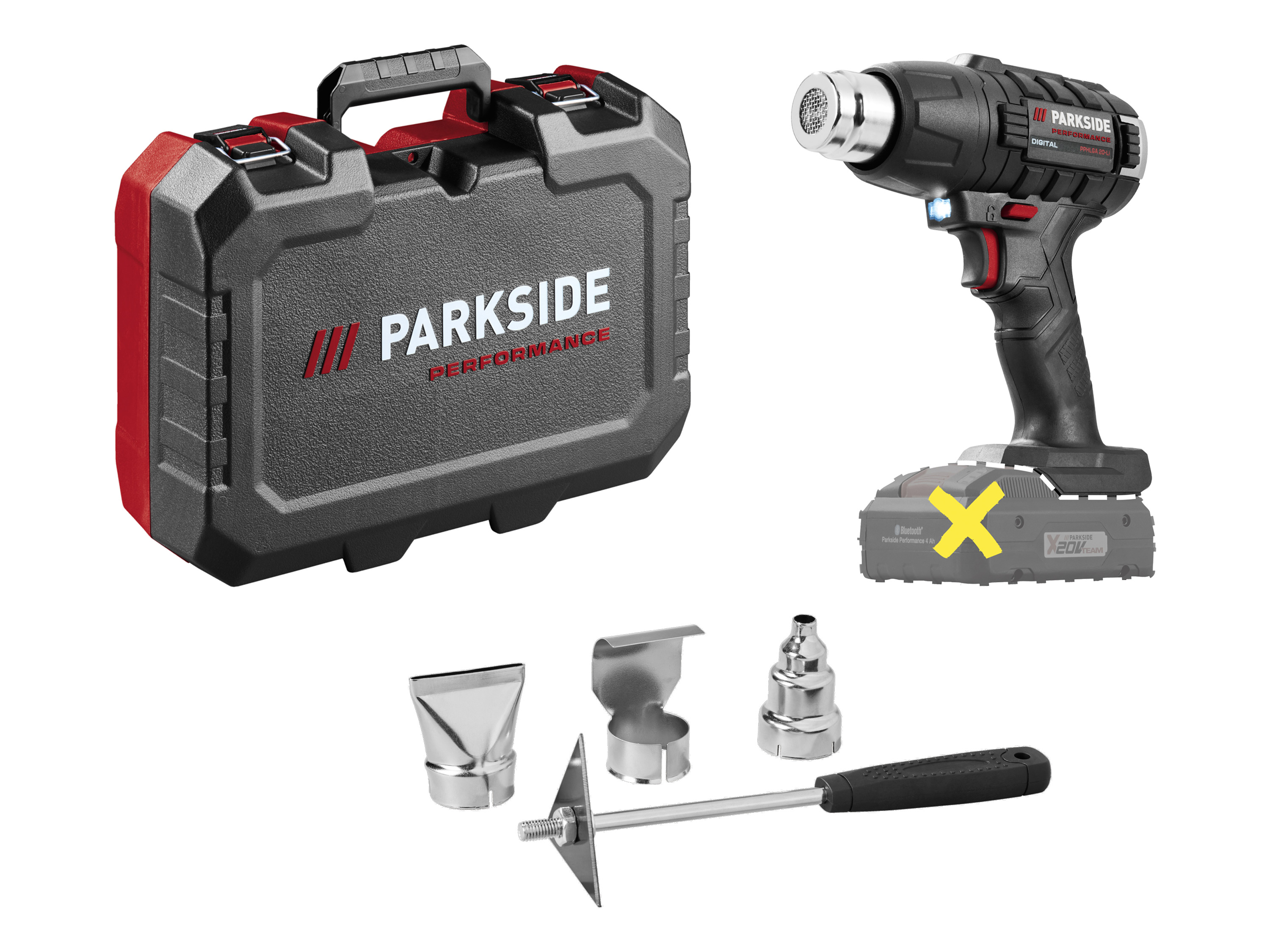 Parkside Performance® Aku horkovzdušná pistole Pphlga 20-Li B3 – bez akumulátoru a nabíječky