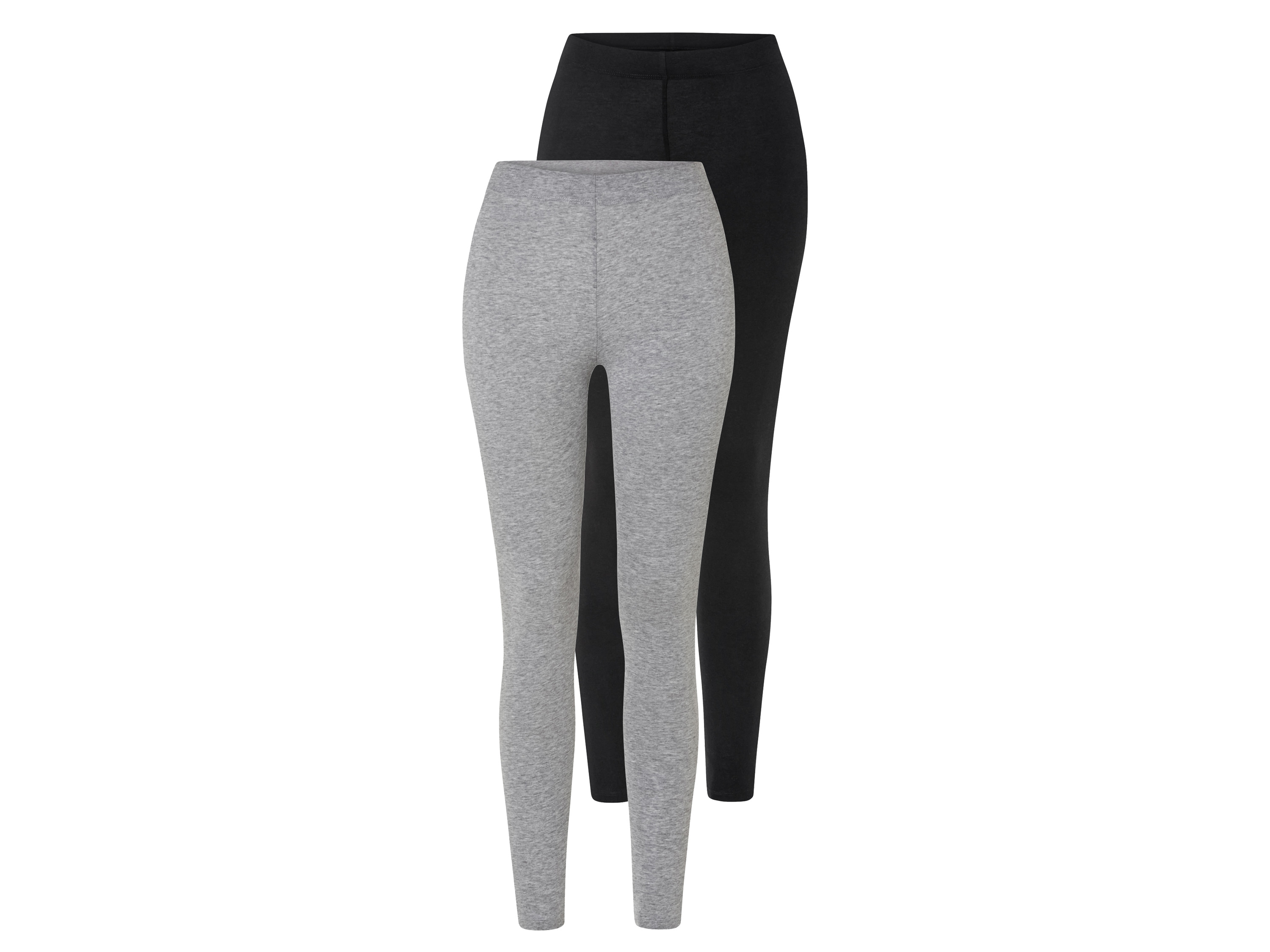 esmara® Dámské legíny s BIO bavlnou, 2 kusy (XS (32/34), černá/šedá)