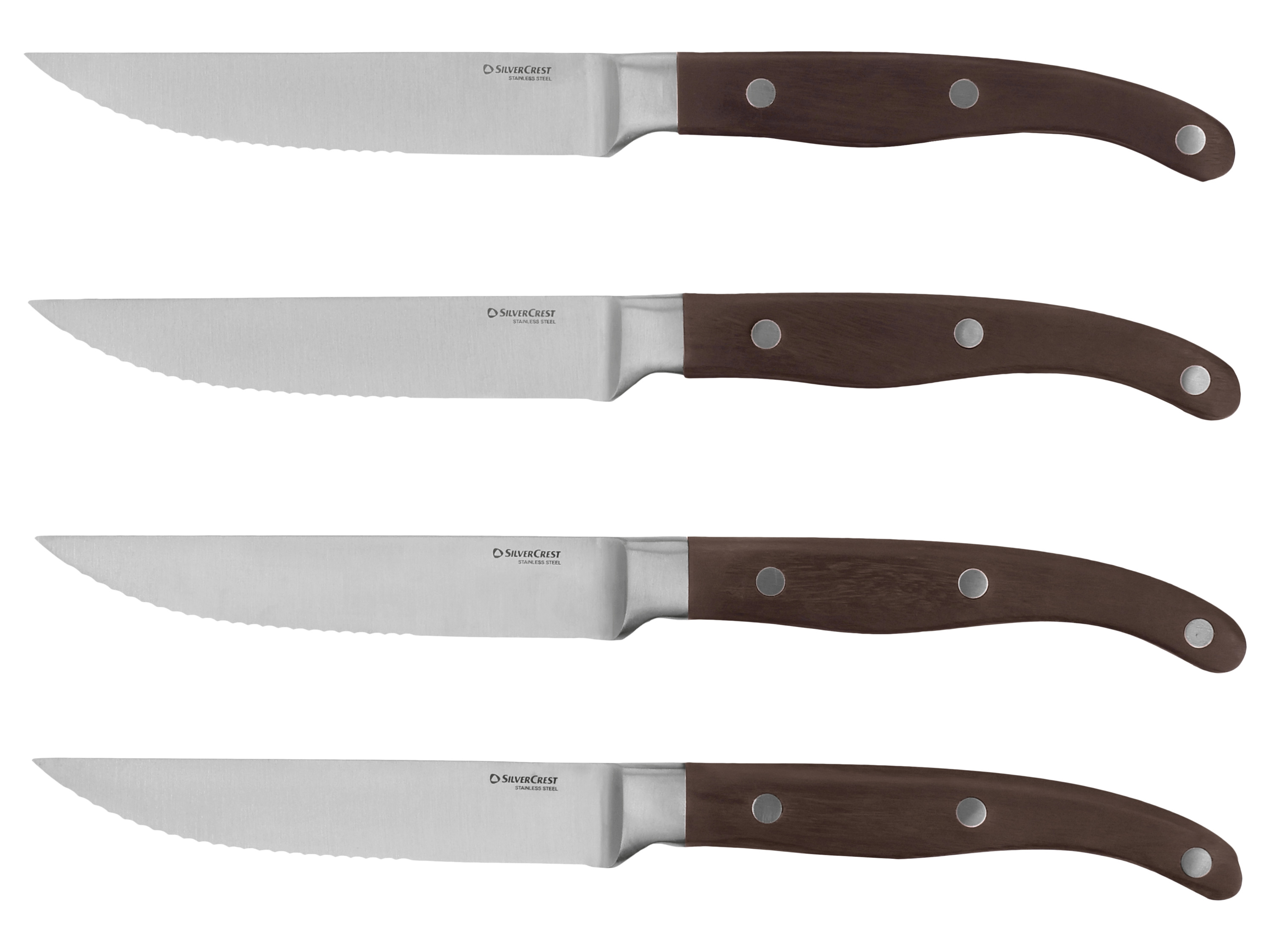 Silvercrest® Sada steakových nožů, 4dílná (černohnědá)