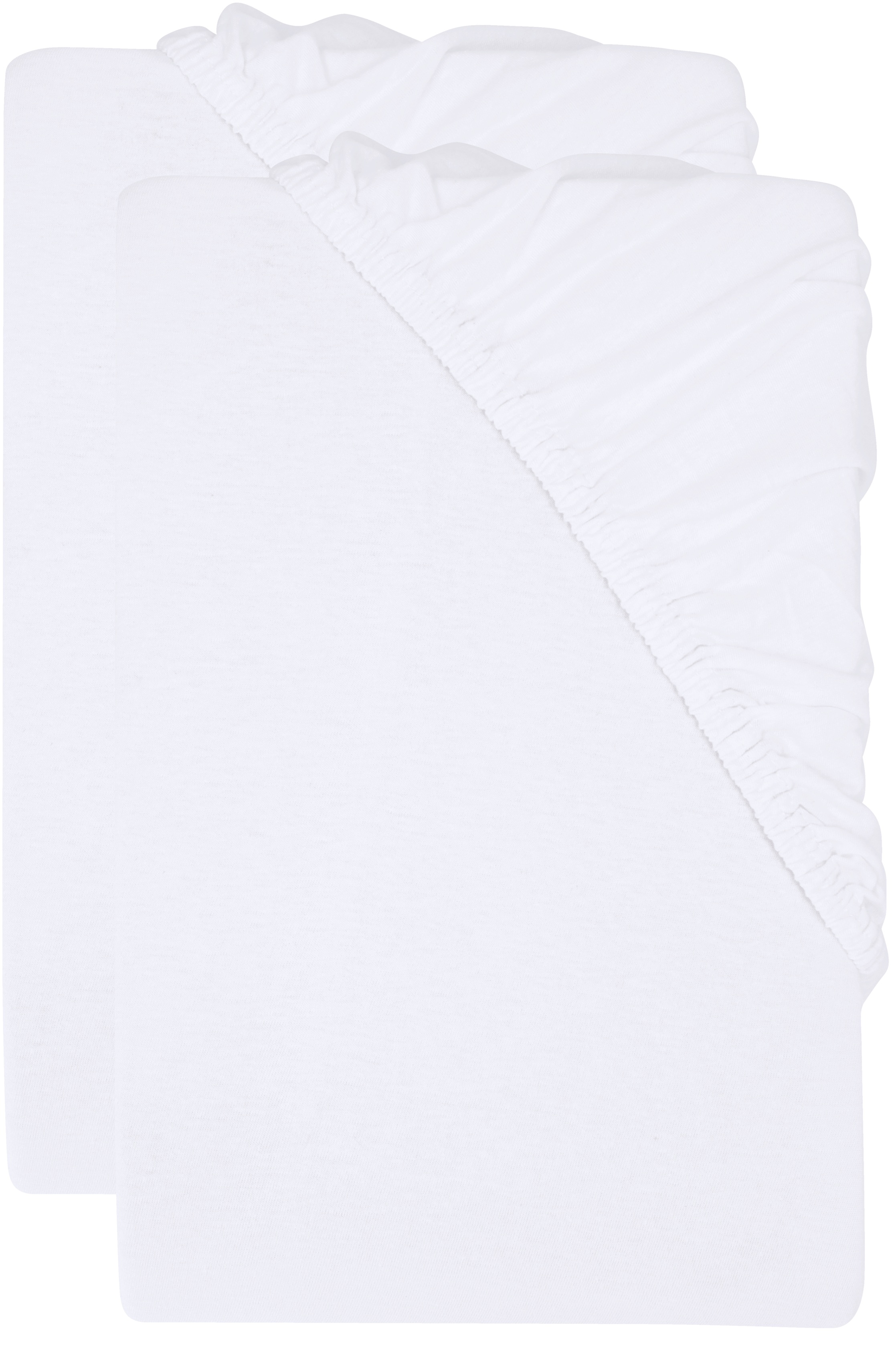 Livarno® Sada žerzejových napínacích prostěradel s podílem lnu, 90–100 x 200 cm, 2dílná, bílá