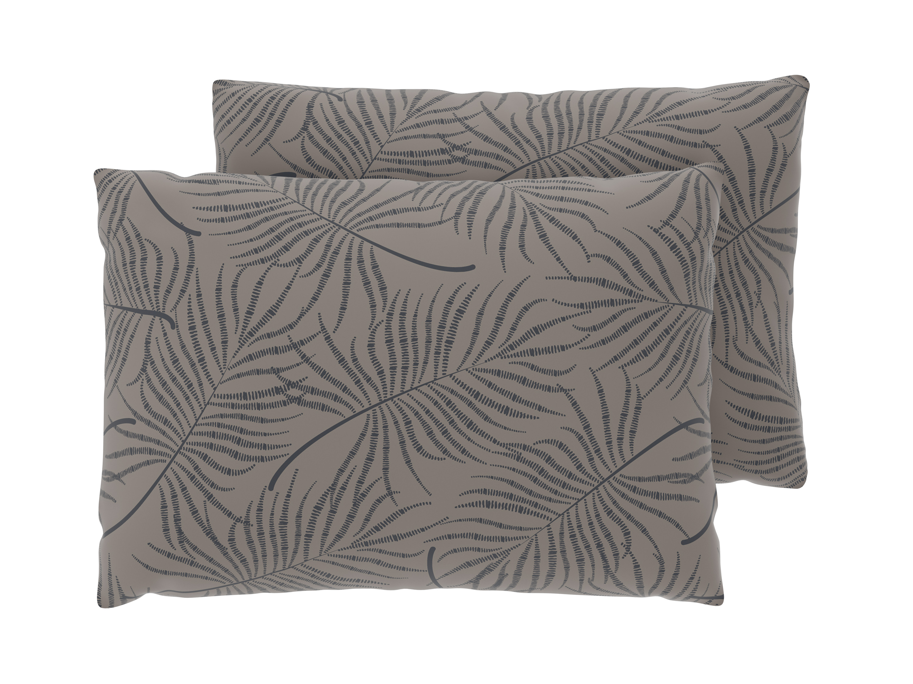 Livarno® Potah na polštář z mikrovláknitého saténu, 50 x 60 cm, 2 kusy (palmové listy)