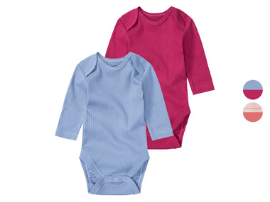lupilu® Dívčí body s dlouhými rukávy BIO, 2 kusy