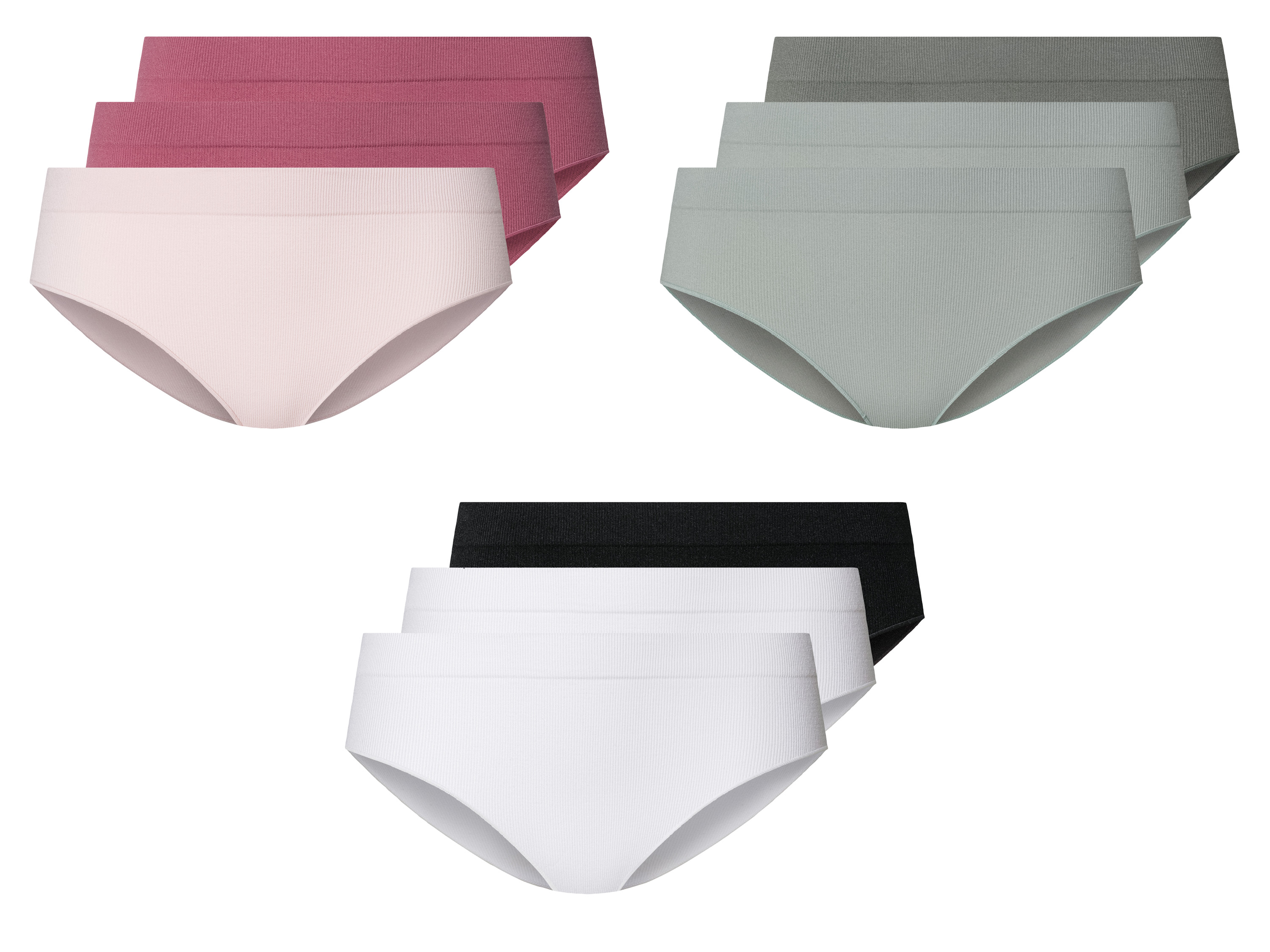 esmara® Dámské bezešvé kalhotky, 3 kusy
