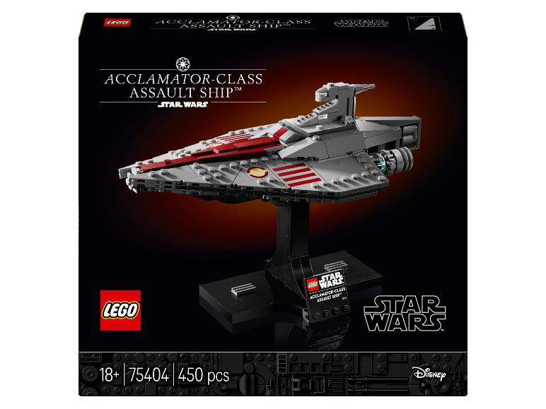 LEGO Star Wars krabice s modelem útočné lodi třídy Acclamator, 450 dílků, pro 18+