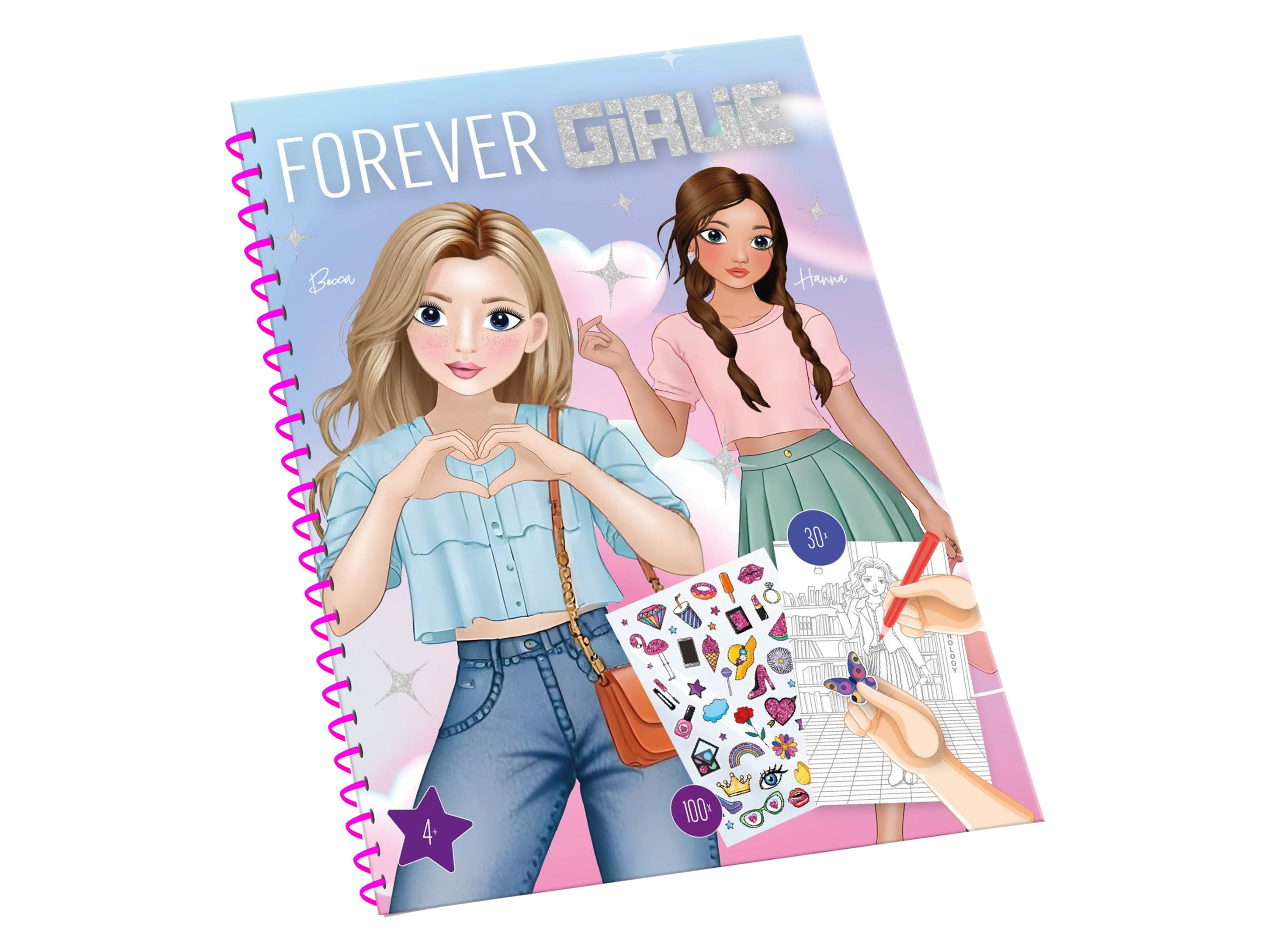 Omalovánky / Sešit se samolepkami/vyškrabávacími obrázky Forever Girlie (omalovánky)