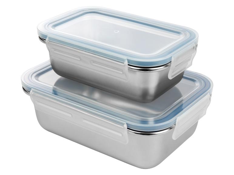 Dvě nerezové lunchboxy s víky