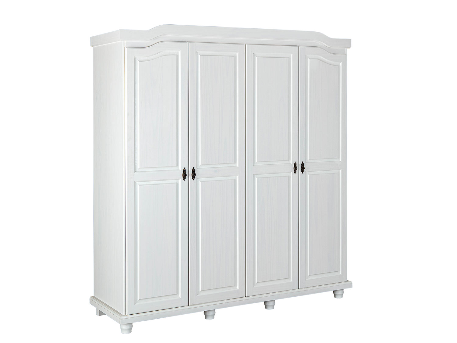 Inter Link Šatní skříň ve venkovském stylu (4dveřový, bílá)
