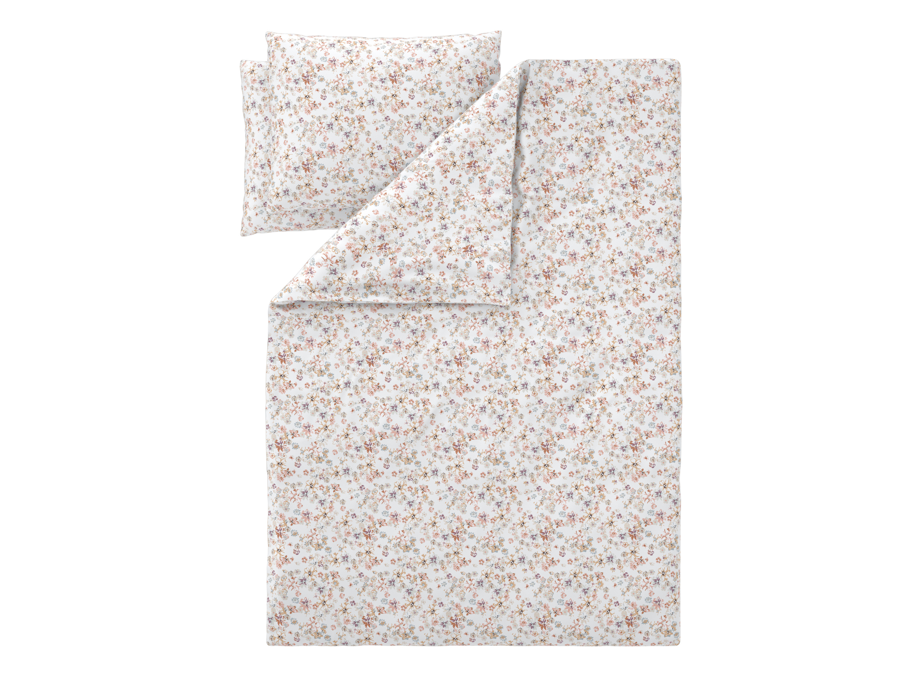 Livarno® Saténové ložní povlečení, 240 x 220 cm, 70 x 90 cm (květiny/bílá)
