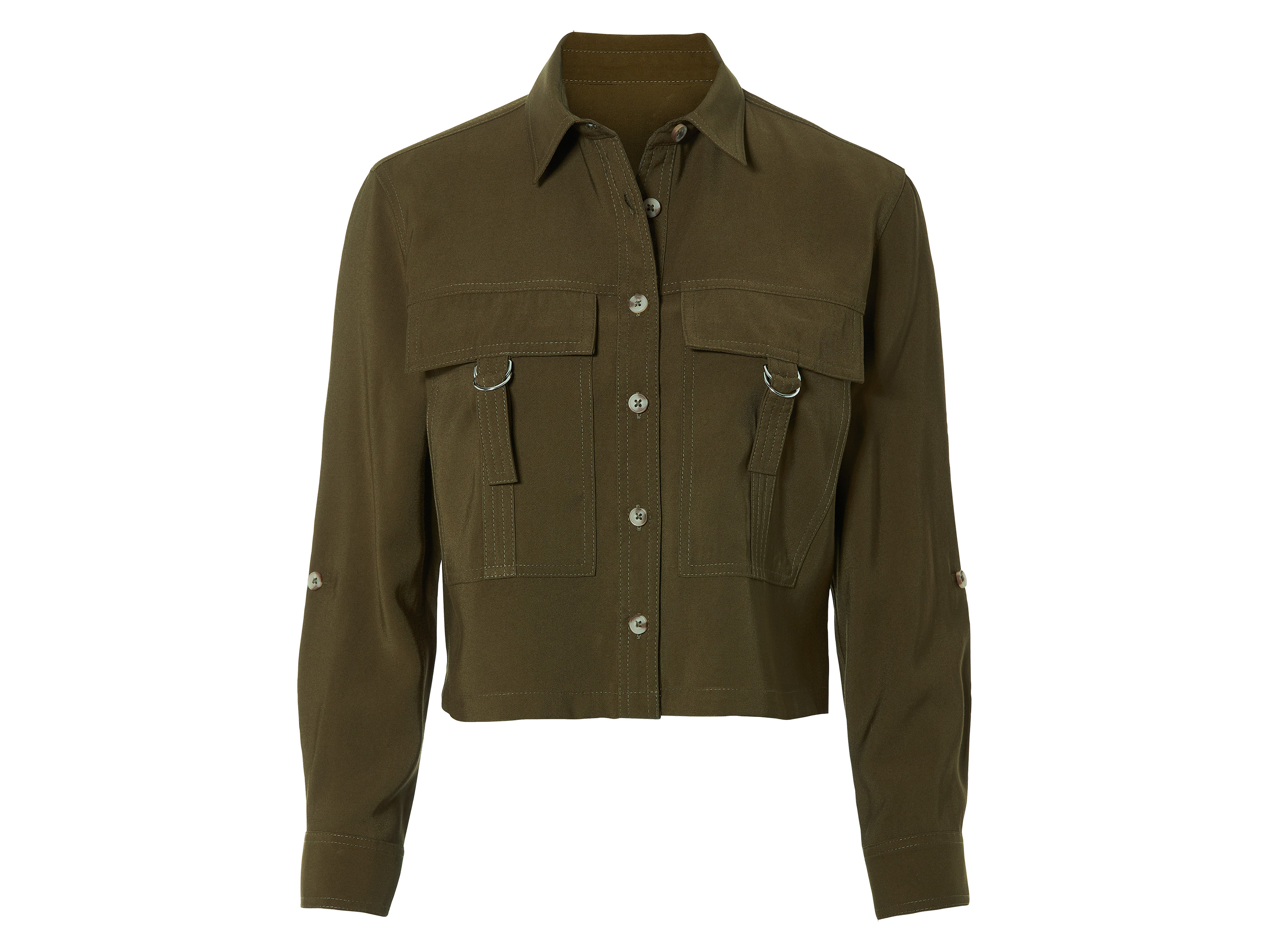 esmara® Dámská košilová bunda (34, khaki)