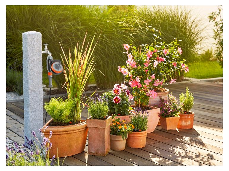Automatické zavlažování a květiny v květináčích: Gardena, květiny, bylinky.