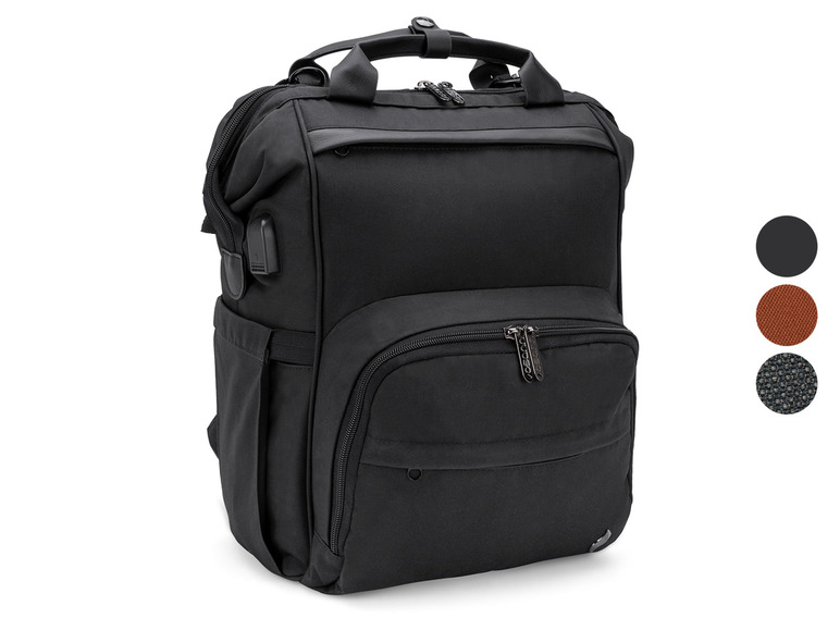 Černý batoh Targus s extra úložným prostorem.