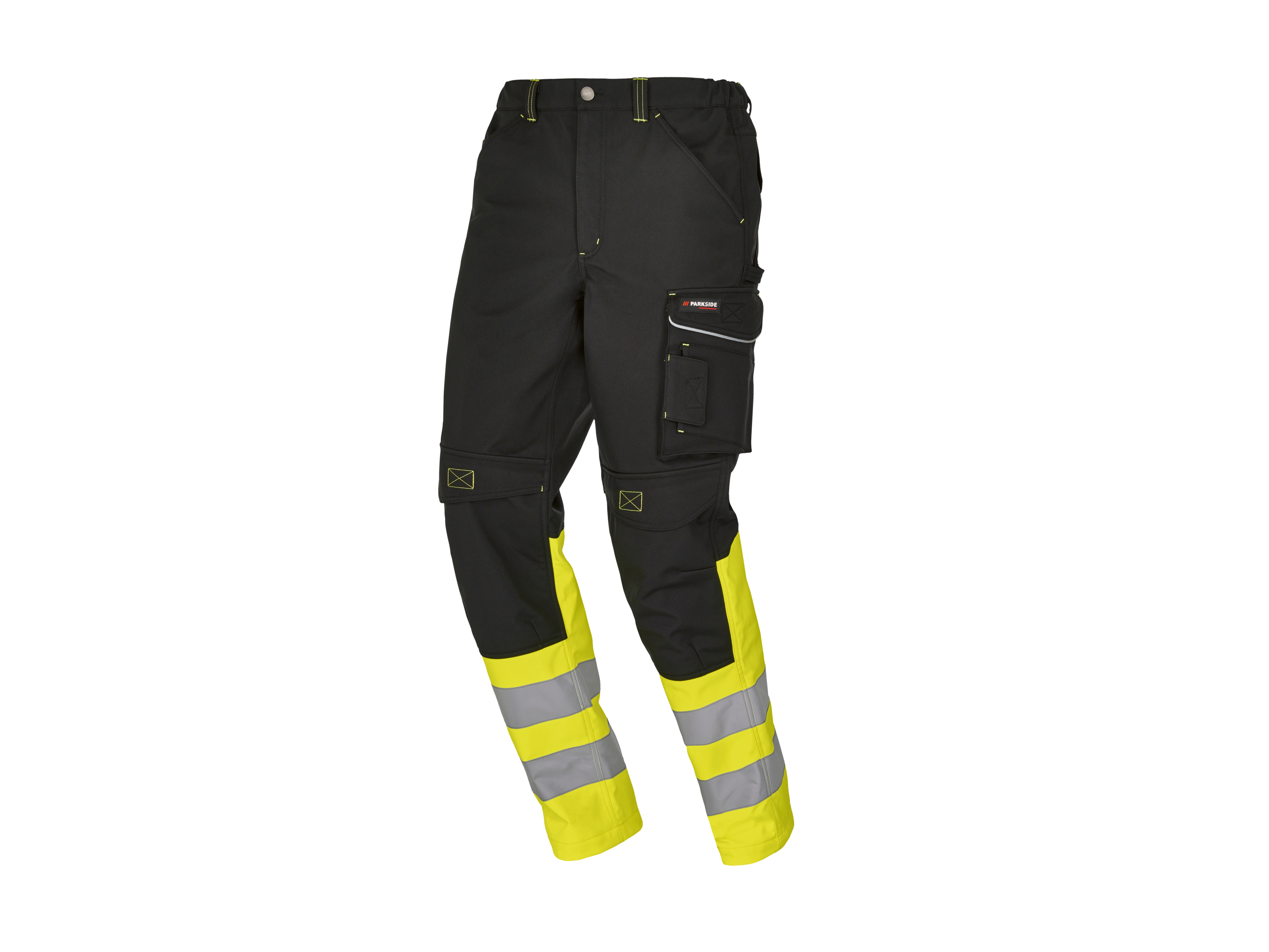 Parkside Performance® Pánské softshellové výstražné kalhoty (černá, 46)
